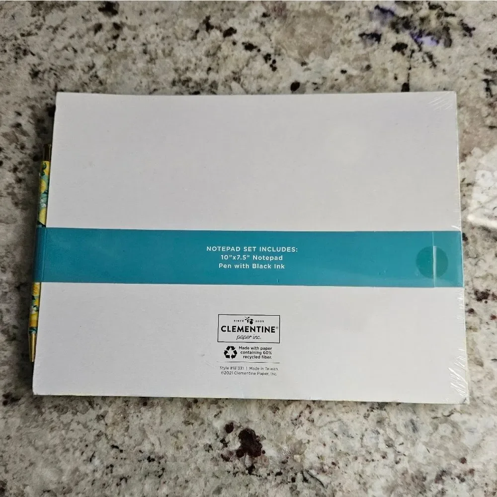 Clementine Calendar Notepad Set with Pen